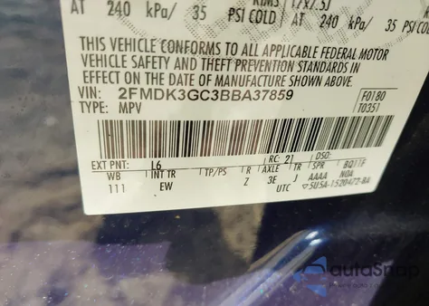 2011 Ford Edge Se from USA, damaged, VIN 2FMDK3GC3BBA37859